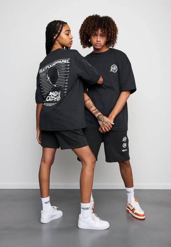 Multiply Spparel Oversize T-Shirt CALUMNY Black Soda Washed Saisonschlussverkauf