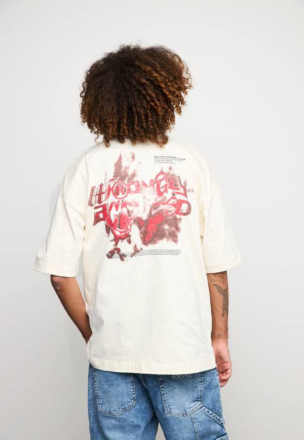 Multiply Spparel Oversize T-Shirt LIBEL Egret Black Friday