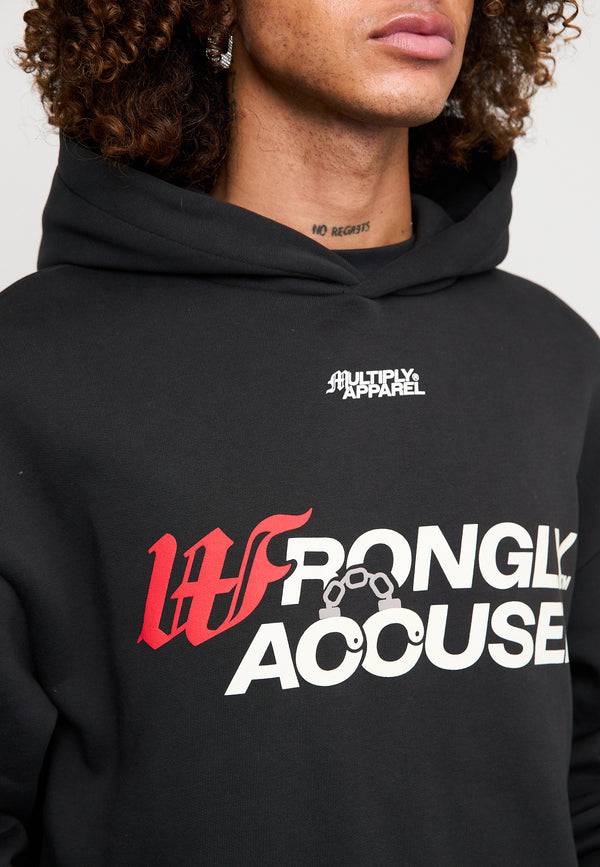 Multiply Spparel Oversize Hoodie INJUSTICE Black Soda Washed Top Angebot