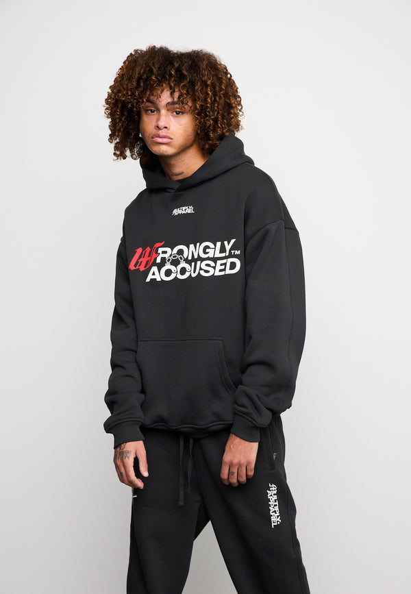 Multiply Spparel Oversize Hoodie INJUSTICE Black Soda Washed Top Angebot