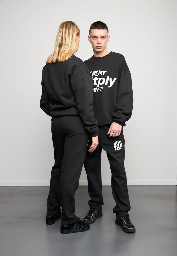 Multiply Spparel Oversize Sweatshirt MLTPLY WAVE Black Soda Washed Neueste Mode