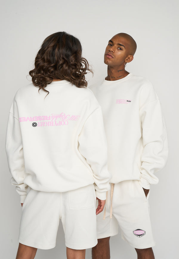 Multiply Spparel Oversize Sweatshirt RESERVED Snow White Zeitlich begrenztes Angebot