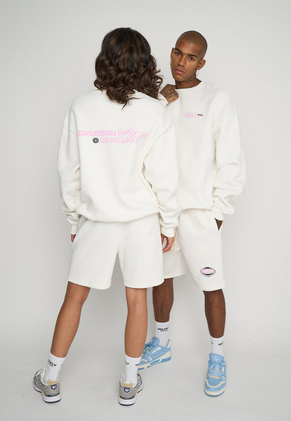 Multiply Spparel Oversize Sweatshirt RESERVED Snow White Zeitlich begrenztes Angebot