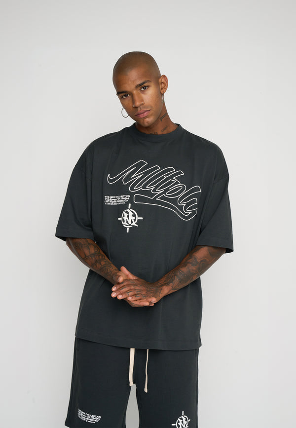Multiply Spparel Oversize T-Shirt SECRECY Black Soda Kauf eins, bekomm eins gratis