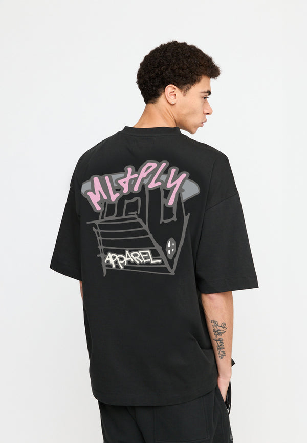 Multiply Spparel Oversize T-Shirt ISOLATION Black Soda Washed Sonderangebote