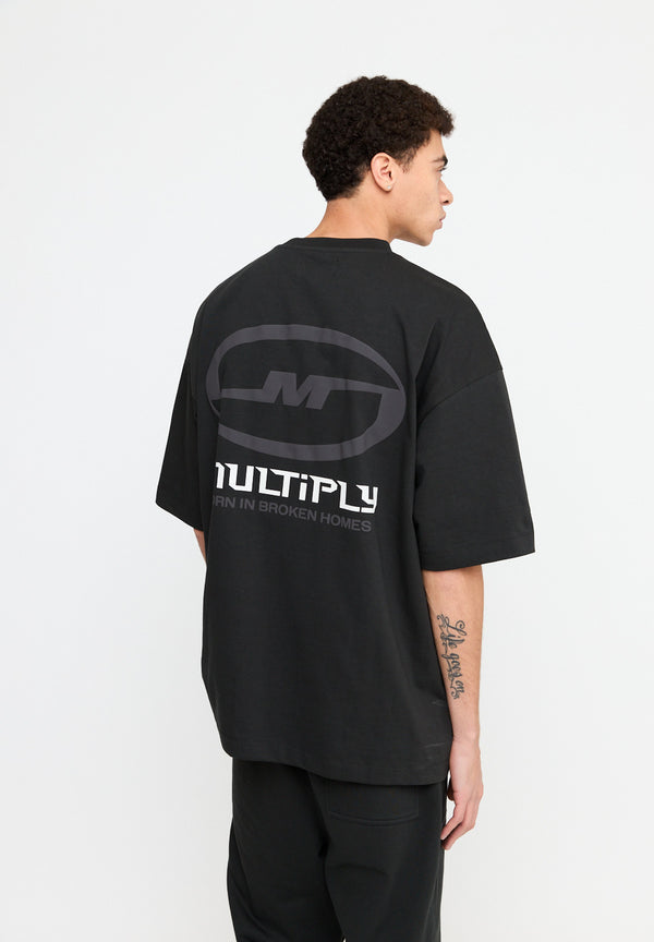 Multiply Spparel Oversize T-Shirt BROKEN IDENTITY Black Soda Washed Riesige Ersparnisse