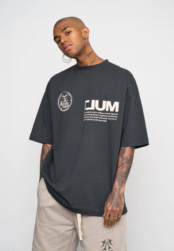Multiply Spparel Oversize T-Shirt ROOTS Black Soda Washed VIP-Rabatte