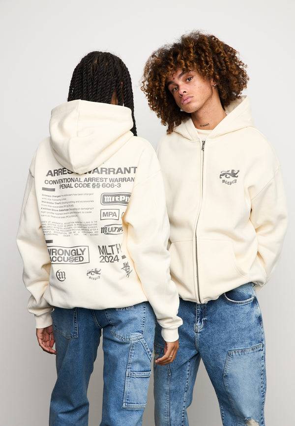 Multiply Spparel Oversize Zip Hoodie WARRANT Egret Wochenangebot