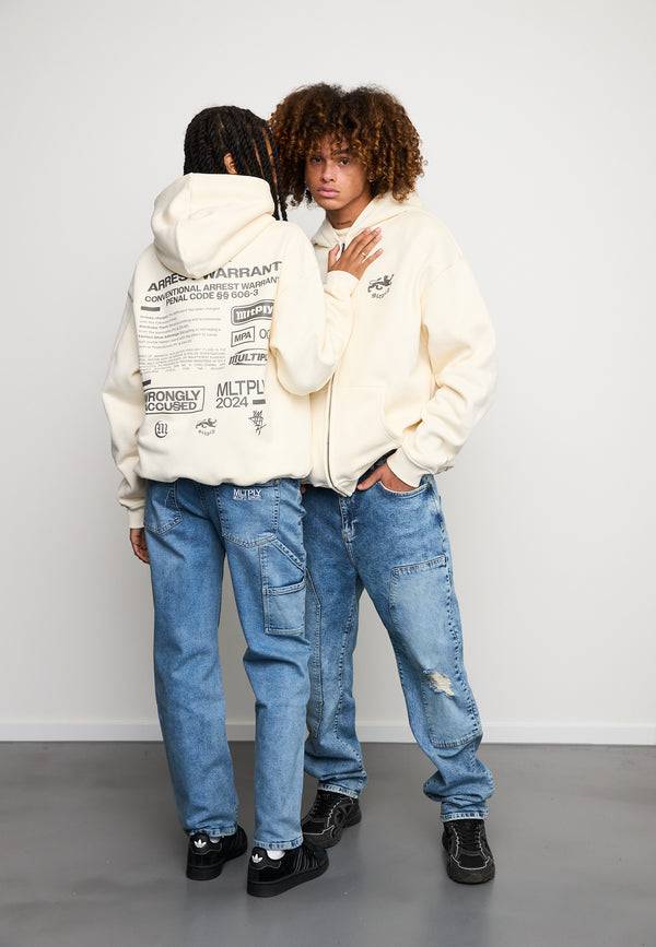 Multiply Spparel Oversize Zip Hoodie WARRANT Egret Wochenangebot