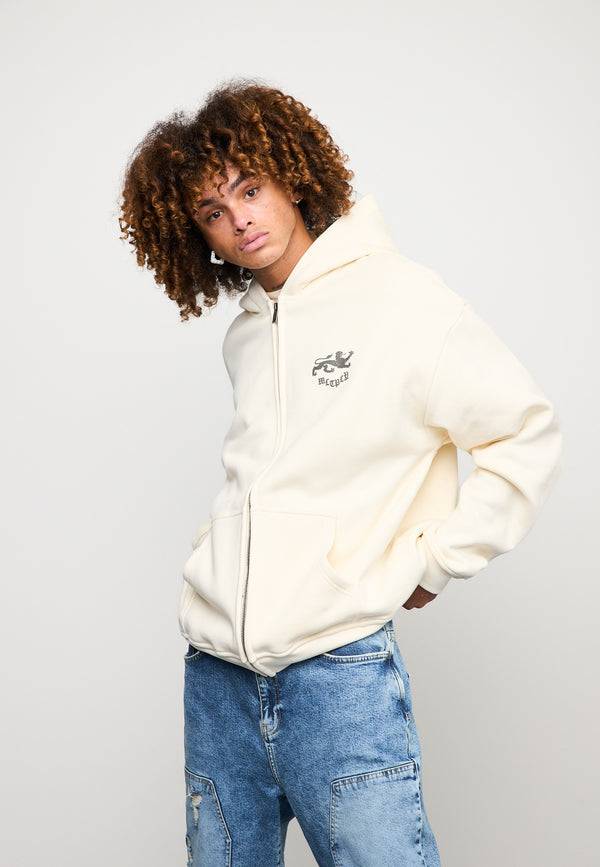 Multiply Spparel Oversize Zip Hoodie WARRANT Egret Wochenangebot