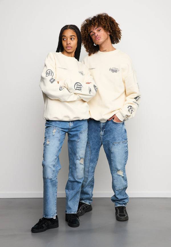 Multiply Spparel Oversize Sweatshirt TRUTH Egret Neueste Stile