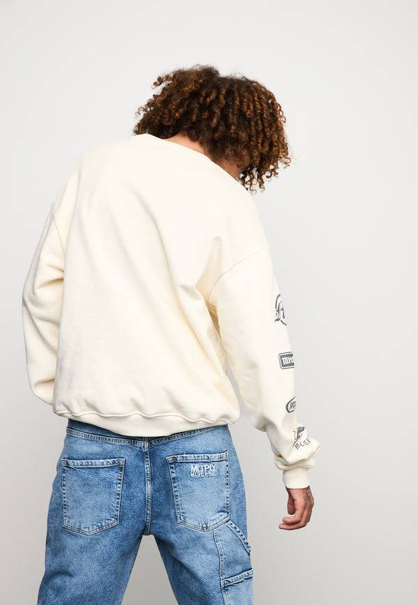 Multiply Spparel Oversize Sweatshirt TRUTH Egret Neueste Stile