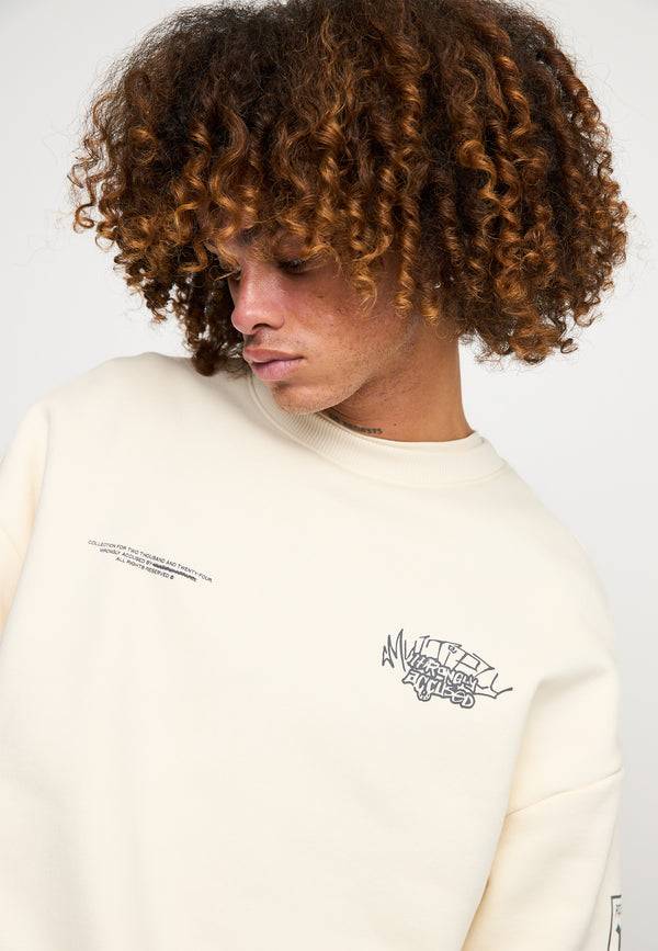 Multiply Spparel Oversize Sweatshirt TRUTH Egret Neueste Stile