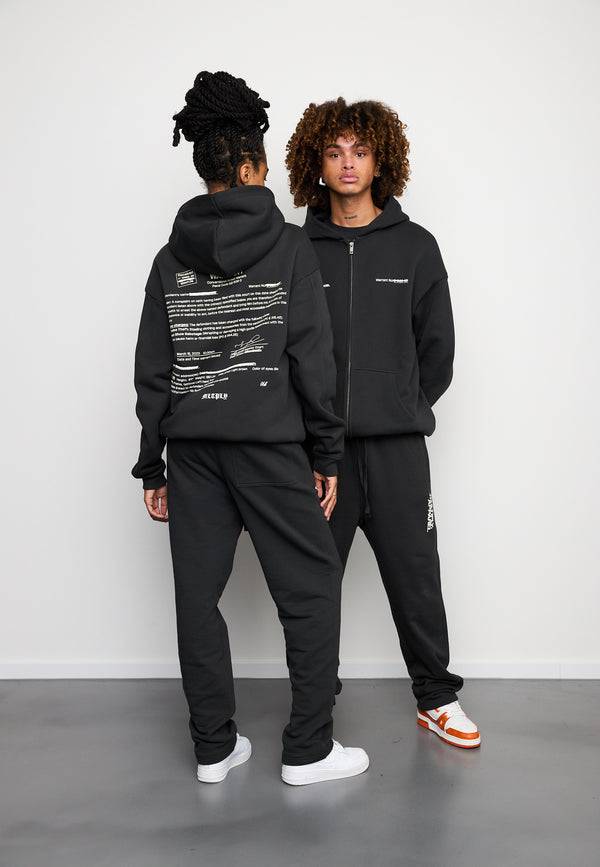 Multiply Spparel Oversize Zip Hoodie SLANDER Black Soda Washed Letzter Tag