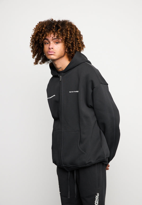 Multiply Spparel Oversize Zip Hoodie SLANDER Black Soda Washed Letzter Tag