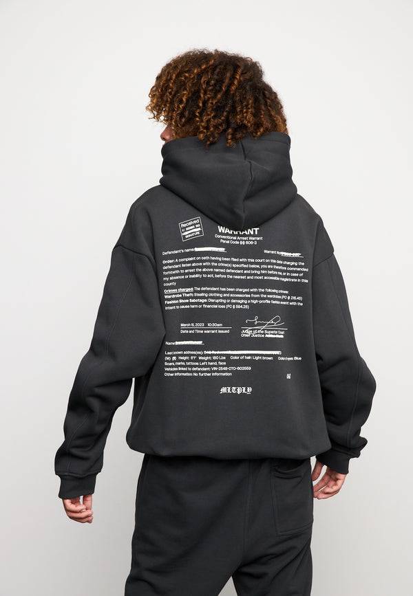 Multiply Spparel Oversize Zip Hoodie SLANDER Black Soda Washed Letzter Tag