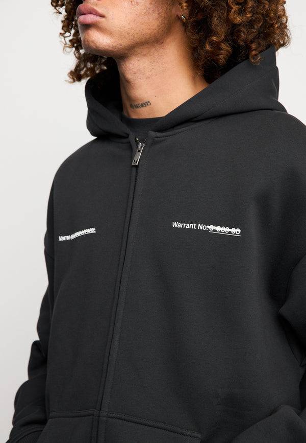 Multiply Spparel Oversize Zip Hoodie SLANDER Black Soda Washed Letzter Tag