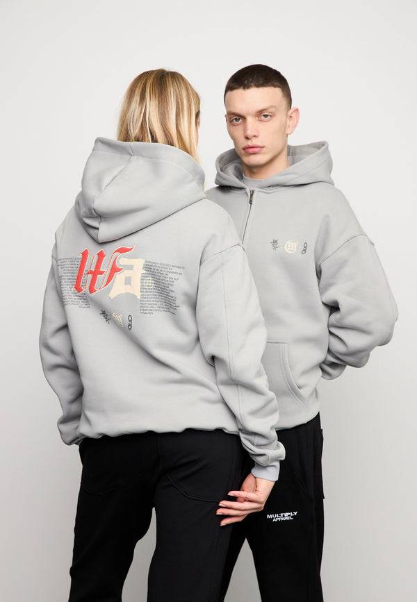 Multiply Spparel Oversize Zip Hoodie DEFAMATION Ultimate Grey Bis zu 60% Rabatt
