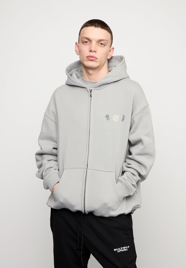 Multiply Spparel Oversize Zip Hoodie DEFAMATION Ultimate Grey Bis zu 60% Rabatt