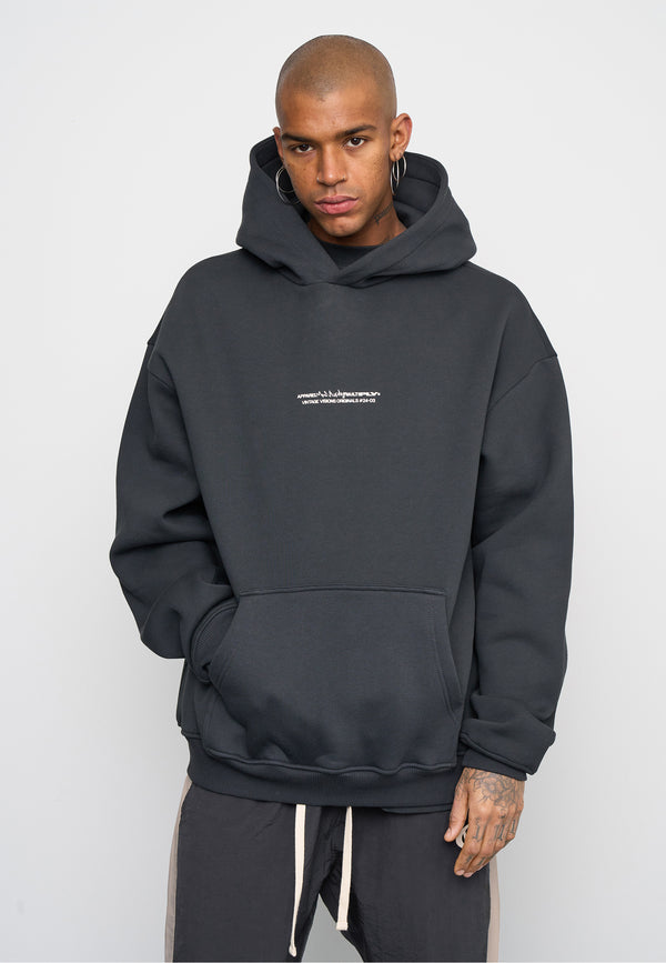 Multiply Spparel Oversize Hoodie V Visions Black Soda Washed Nur für heute