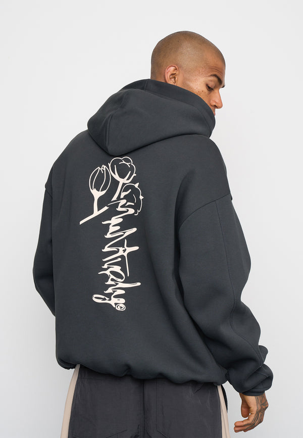 Multiply Spparel Oversize Zip Hoodie ROOTS Black Soda Washed Sonderangebot der Fabrik