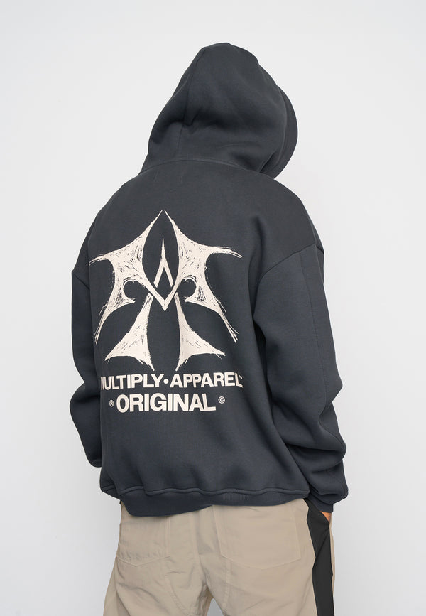 Multiply Spparel Oversize Zip Hoodie SKETCH Black Soda Washed Bis zu 55% Rabatt
