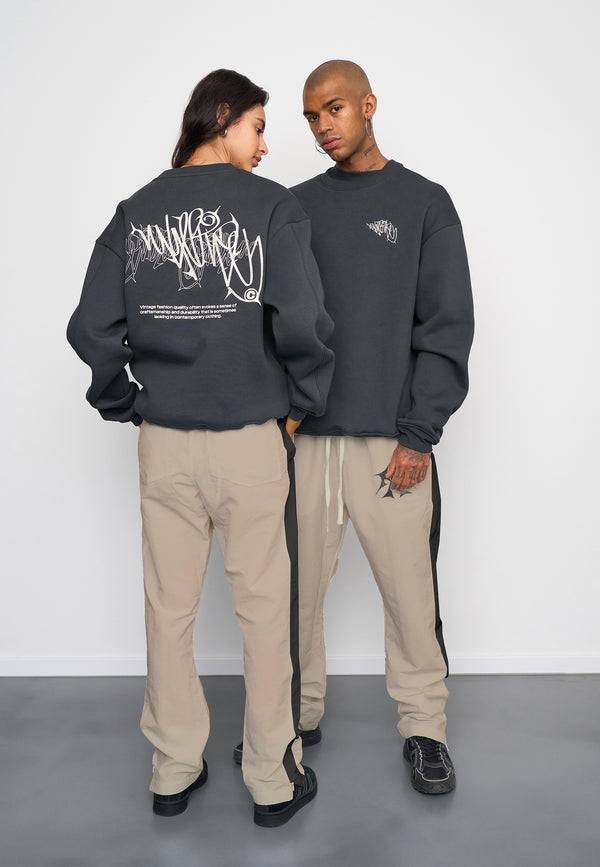 Multiply Spparel Oversize Sweatshirt THORNES Black Soda Washed Discount Store für neue Produkte
