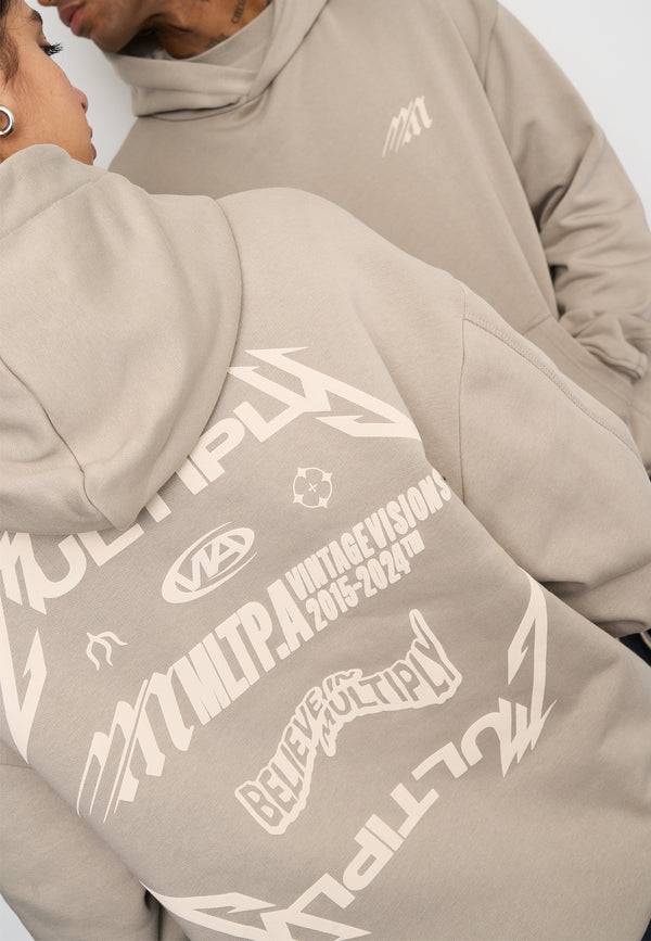 Multiply Spparel Oversize Hoodie NIGHT VISION Vintage Khaki Super Rabatt