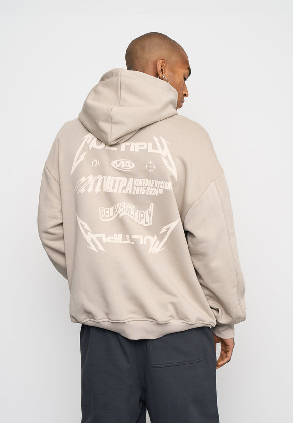 Multiply Spparel Oversize Hoodie NIGHT VISION Vintage Khaki Super Rabatt
