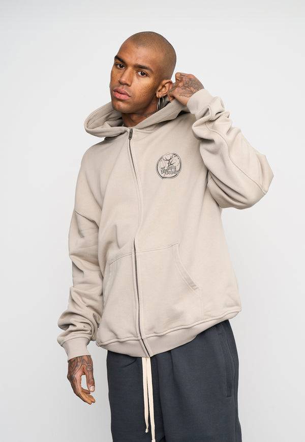 Multiply Spparel Oversize Zip Hoodie ANTIQUE Vintage Khaki Riesige Rabatte