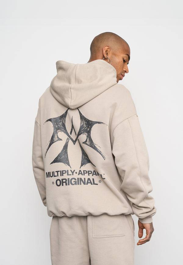 Multiply Spparel Oversize Zip Hoodie SKETCH Vintage Khaki 50% Rabatt mit kostenlosem Versand