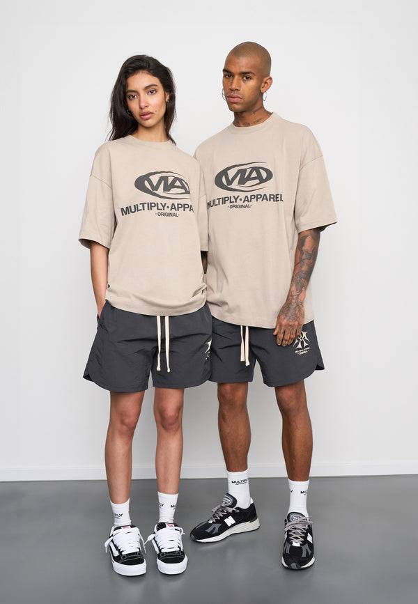 Multiply Spparel Oversize T-Shirt GRIND Vintage Khaki Clearance-Verkauf