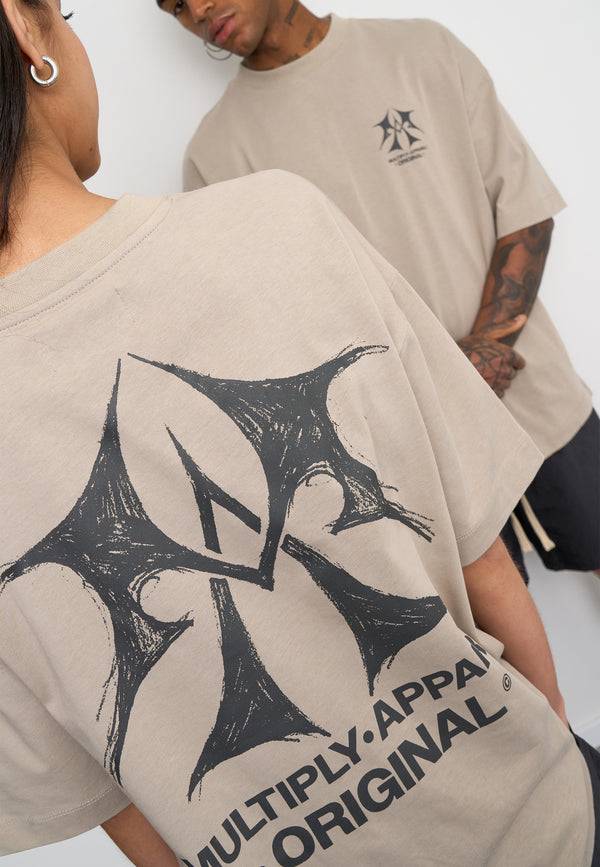 Multiply Spparel Oversize T-Shirt SKETCH Vintage Khaki Kostenloser Versand international