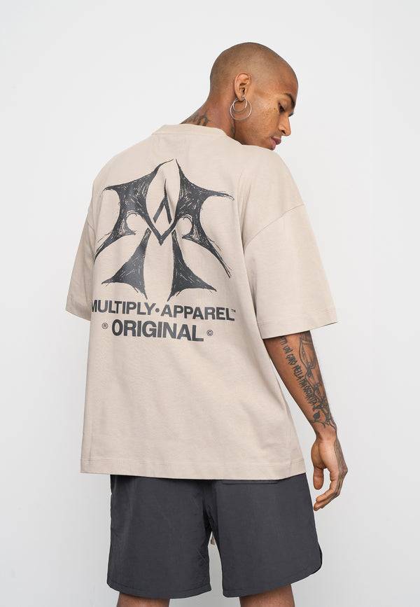 Multiply Spparel Oversize T-Shirt SKETCH Vintage Khaki Kostenloser Versand international
