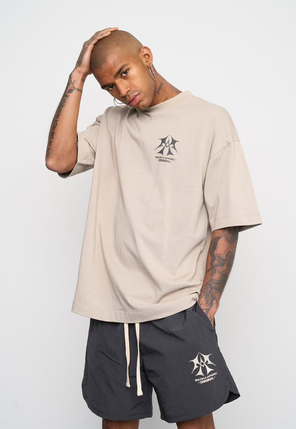 Multiply Spparel Oversize T-Shirt SKETCH Vintage Khaki Kostenloser Versand international