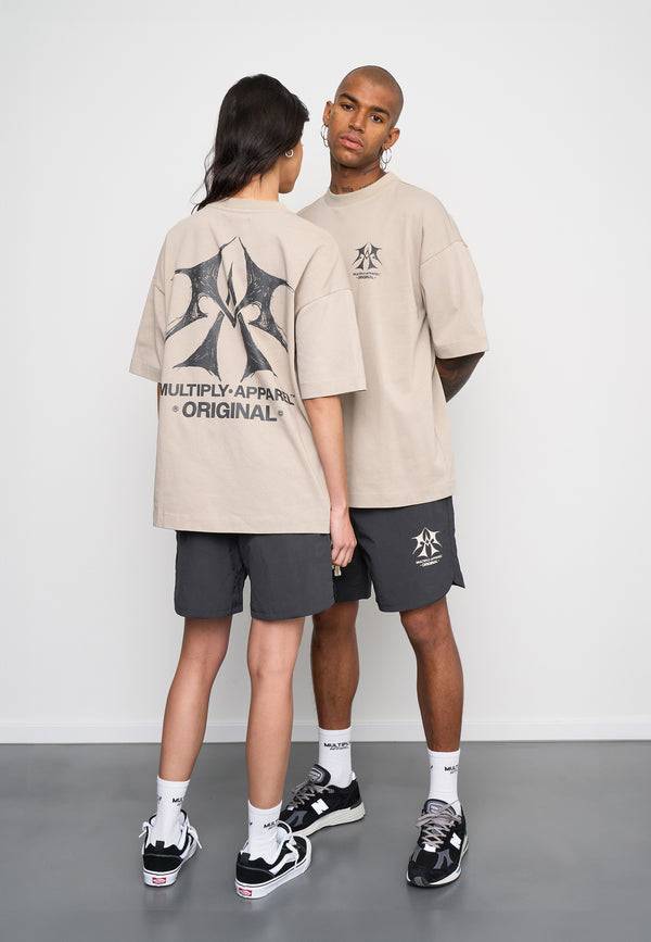 Multiply Spparel Oversize T-Shirt SKETCH Vintage Khaki Kostenloser Versand international
