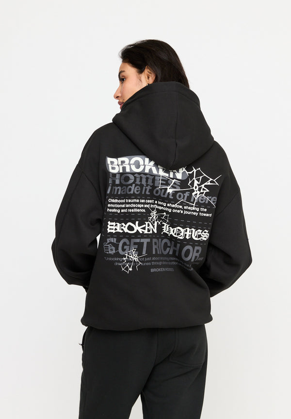 Multiply Spparel Oversize Zip Hoodie CUSTODY Black Soda Washed zollfrei