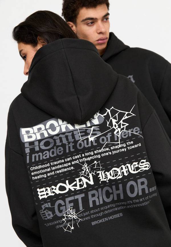 Multiply Spparel Oversize Zip Hoodie CUSTODY Black Soda Washed zollfrei