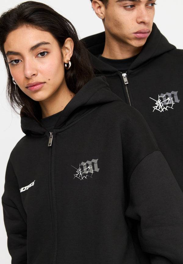 Multiply Spparel Oversize Zip Hoodie CUSTODY Black Soda Washed zollfrei