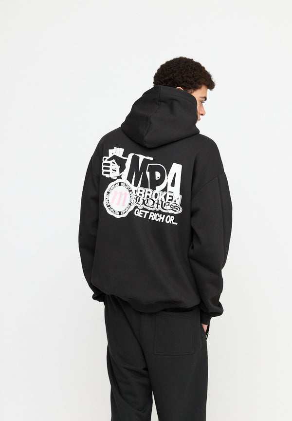 Multiply Spparel Oversize Hoodie SEPARATION Black Soda Washed 50% Rabatt für begrenzte Zeit