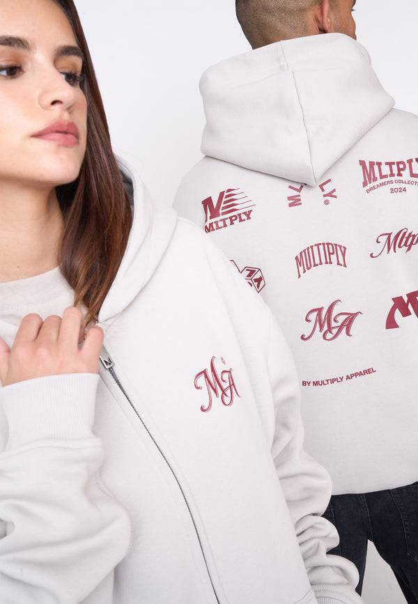 Multiply Spparel Oversize Zip Hoodie COMPETITION Dove Outlet
