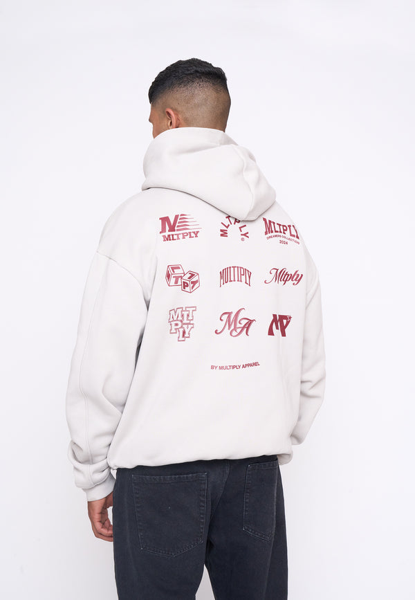Multiply Spparel Oversize Zip Hoodie COMPETITION Dove Outlet