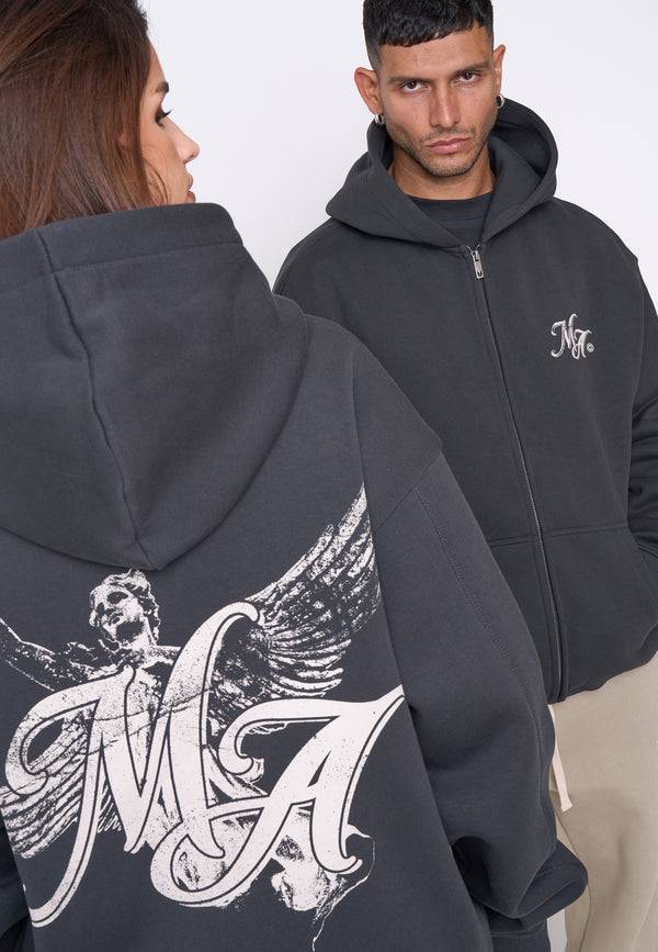 Multiply Spparel Oversize Zip Hoodie HERO Black Soda Auslauf