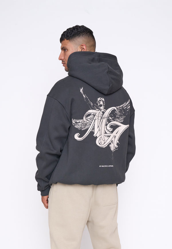 Multiply Spparel Oversize Zip Hoodie HERO Black Soda Auslauf