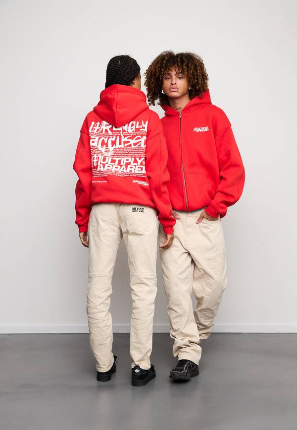 Multiply Spparel Oversize Zip Hoodie TRIAL Flame Scarlet Flash Sale