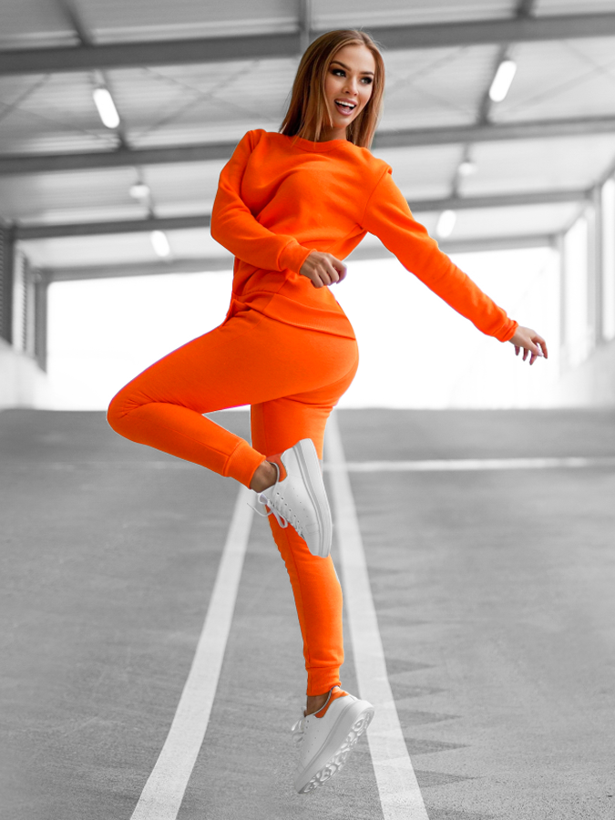 Ozonee Damen Trainingsanzug Orange OZONEE 70 Räumungsverkauf