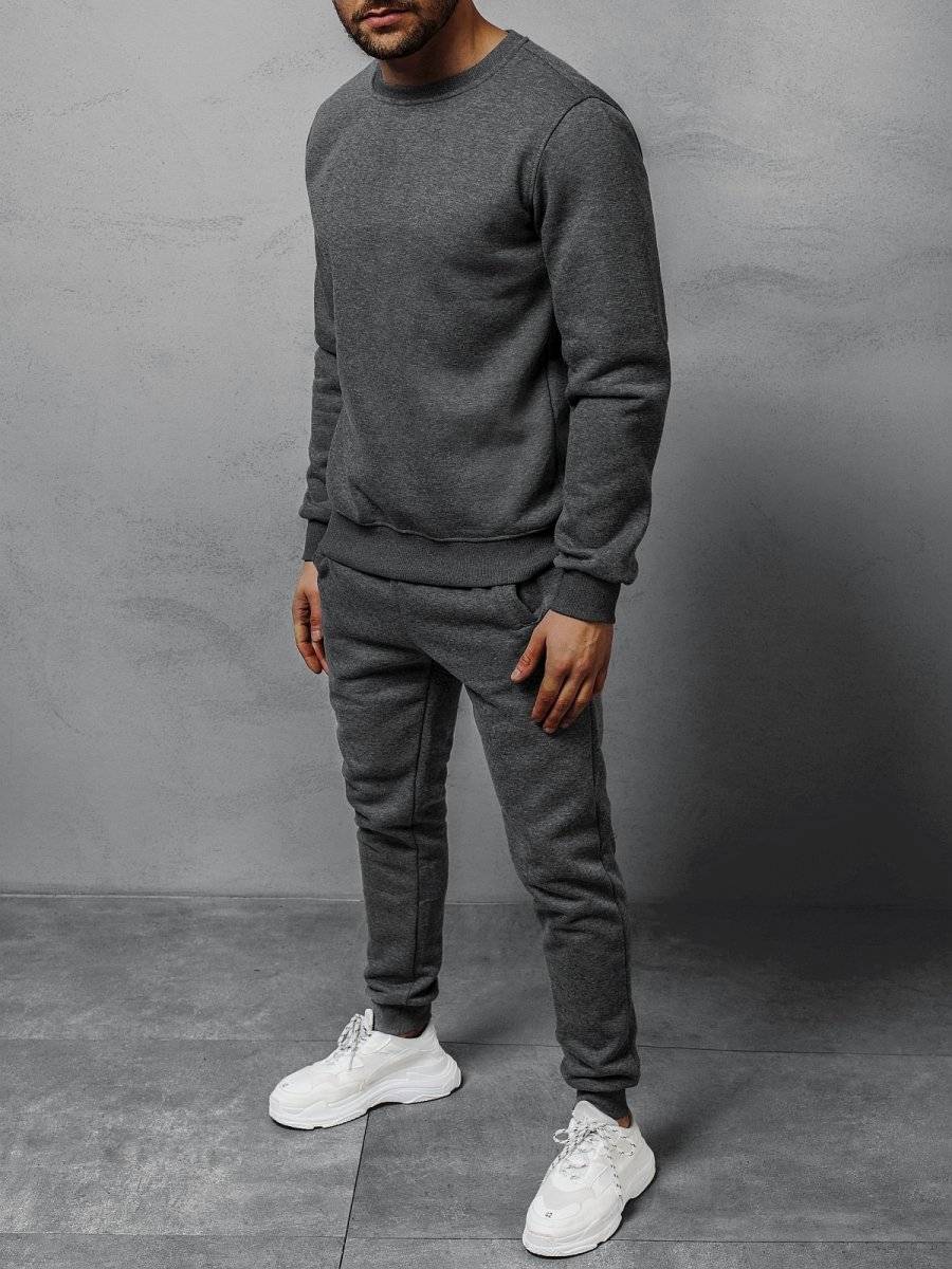 Ozonee Herren Trainingsanzug Dunkelgrau OZONEE 05 Neueste Stile