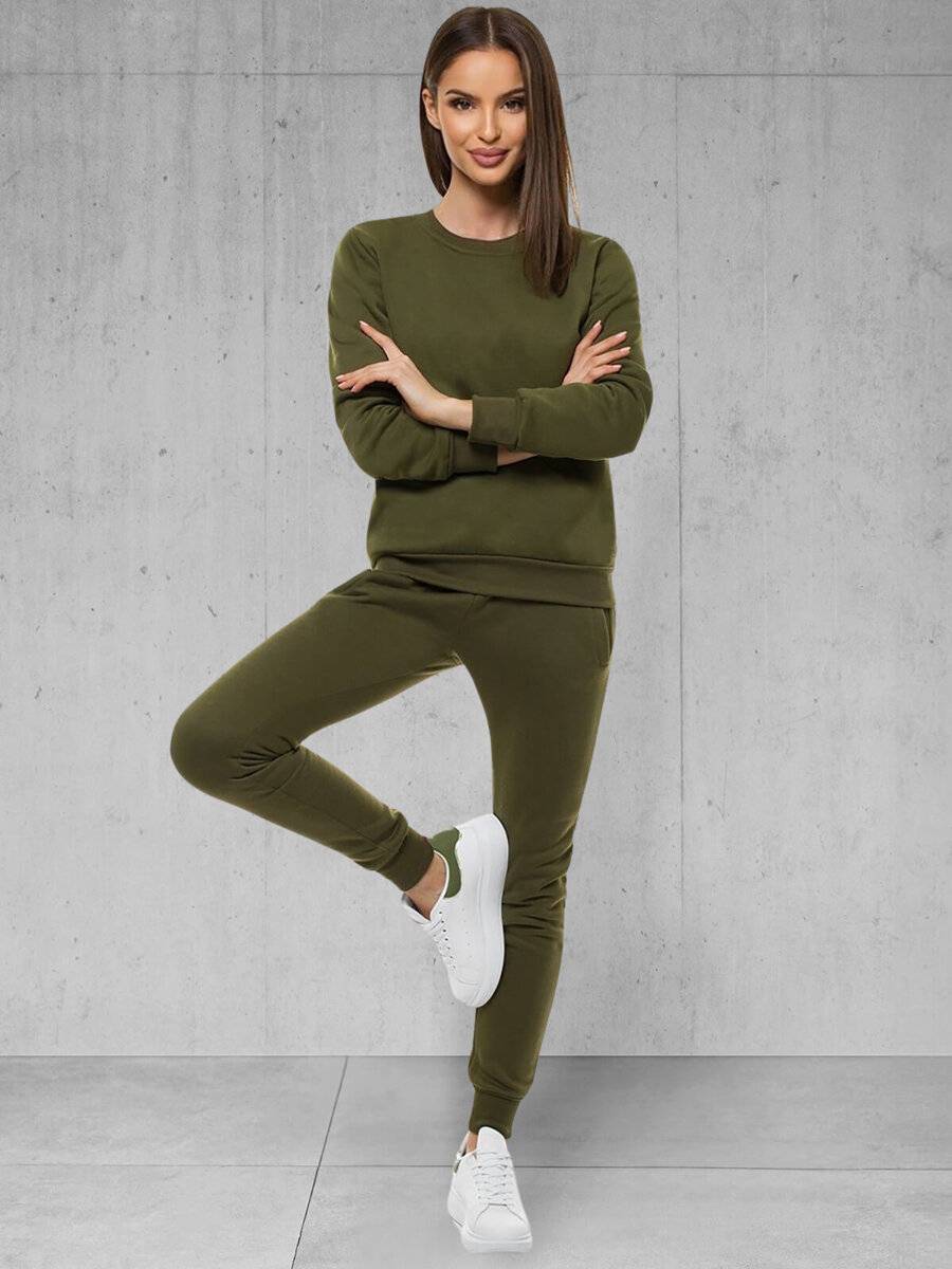 Ozonee Damen Trainingsanzug Khaki OZONEE 51 Sonderangebot der Fabrik