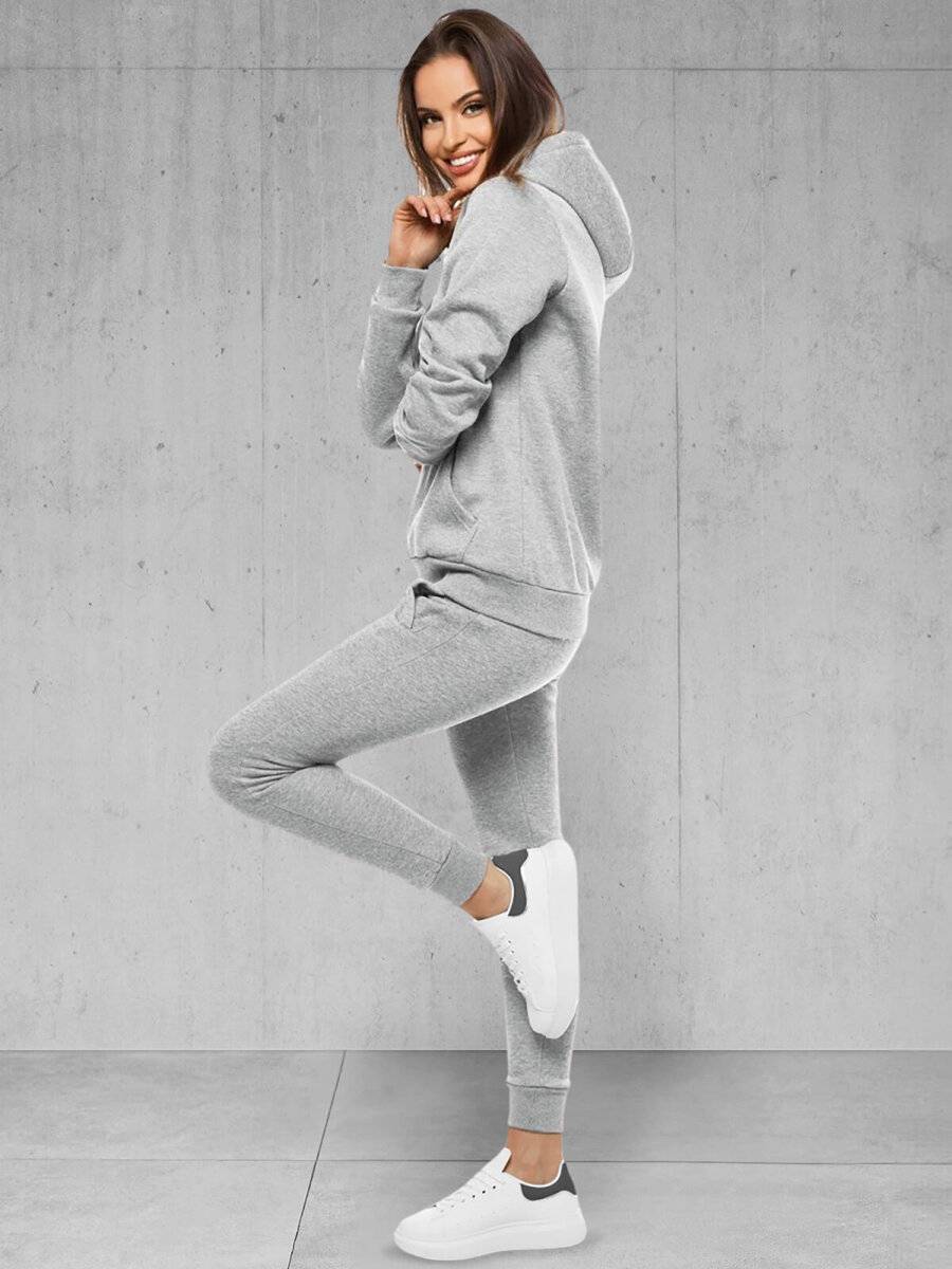 Ozonee Damen Trainingsanzug Grau OZONEE 22 Clearance-Verkauf