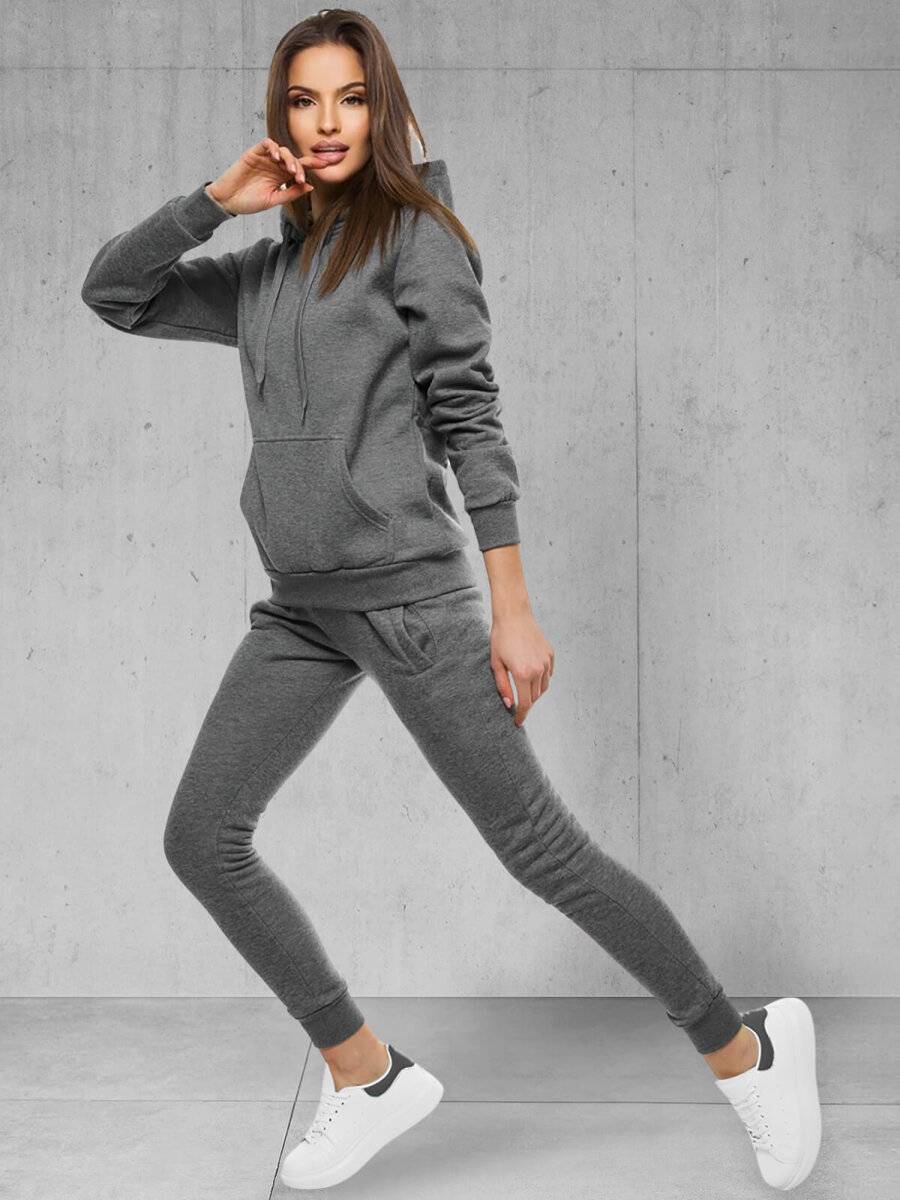 Ozonee Damen Trainingsanzug Anthrazit OZONEE 18 Fabrikladen